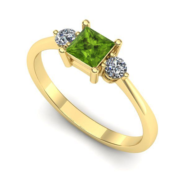 Inel din aur galben cu peridot