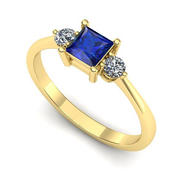 Inel de logodna din aur galben cu safir