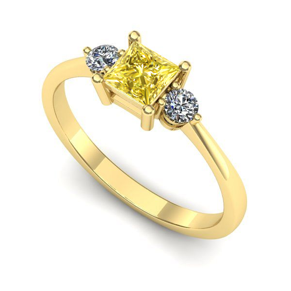 Inel logodna din aur galben cu safir galben