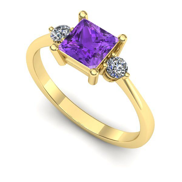 Inel din aur galben cu ametist