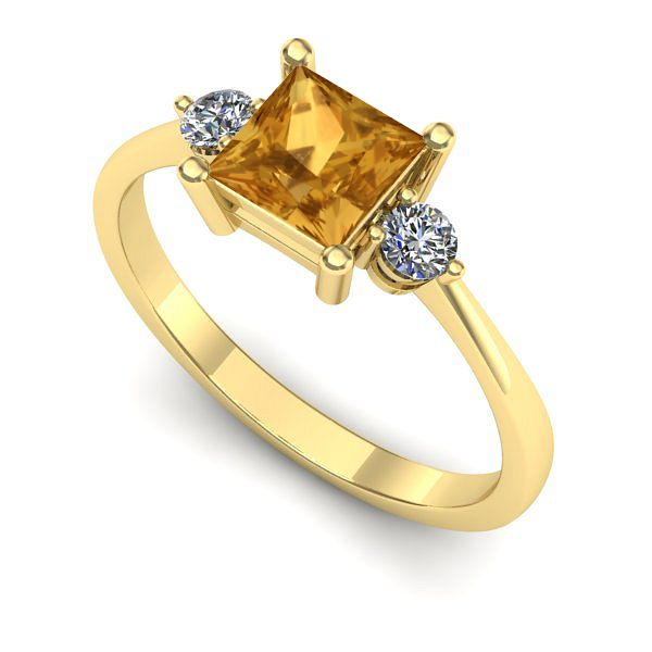Inel de logodna din aur galben cu citrin