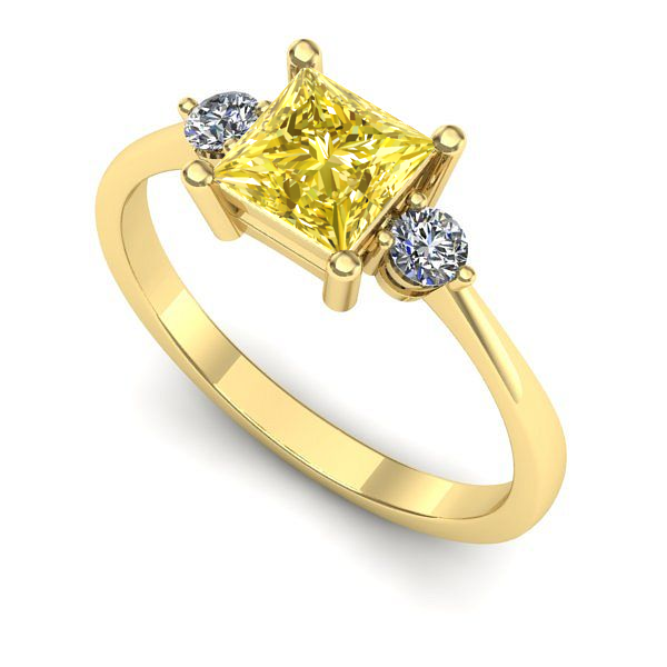 Inel din aur galben cu safir galben