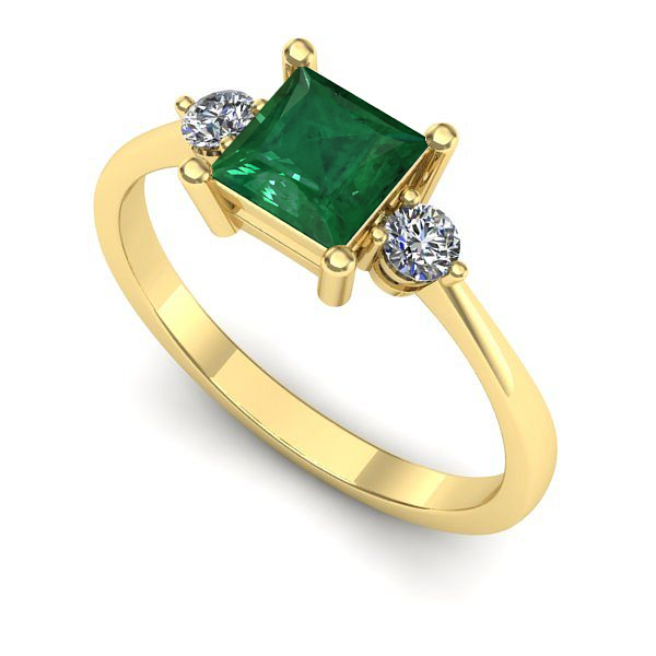 Inel din aur galben cu smarald