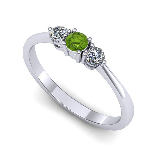 Inel din aur alb cu peridot