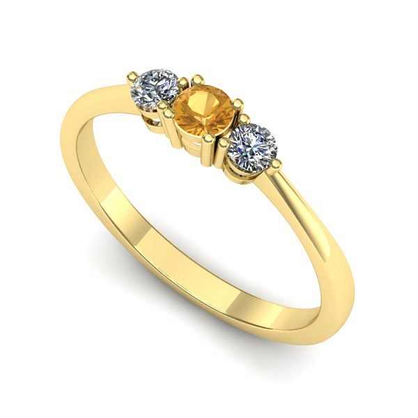 Inel de logodna din aur galben cu citrin
