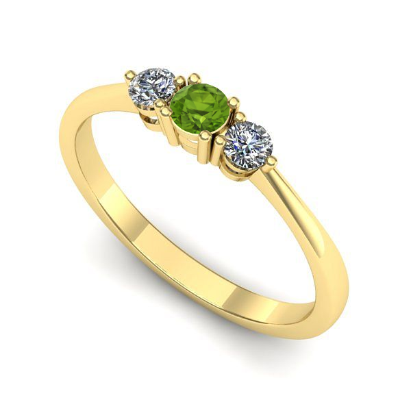 Inel de logodna din aur galben cu peridot