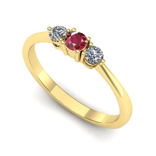 Inel din aur galben cu rubin