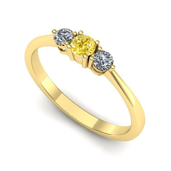 Inel de logodna din aur galben cu safir galben