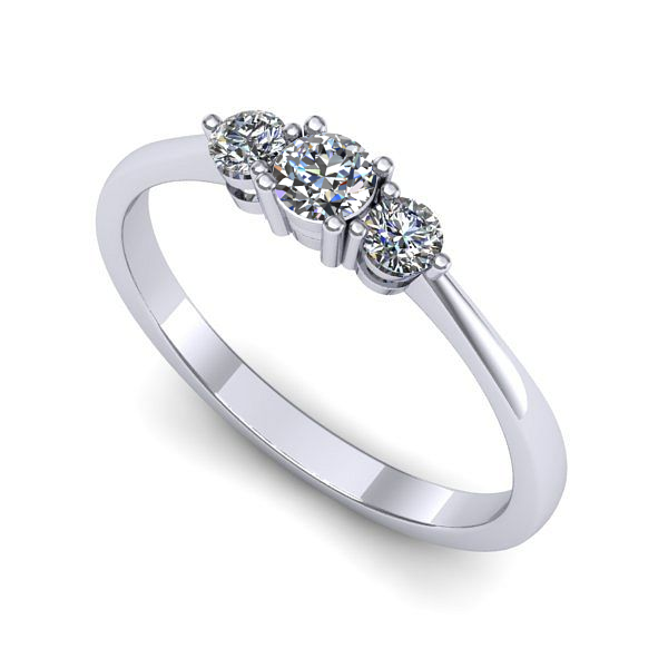 Inel de logodna din aur alb cu diamant