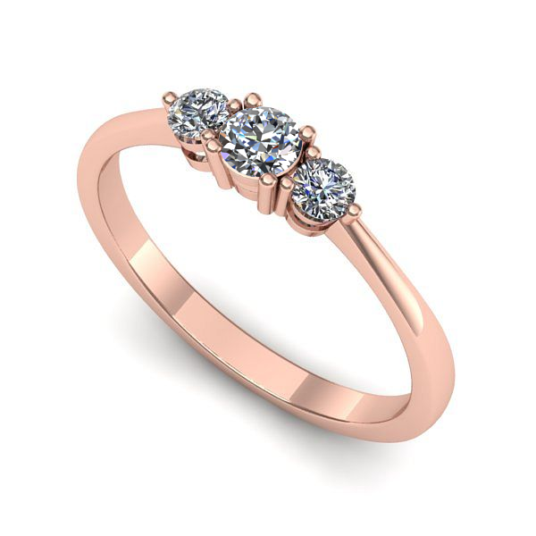 Inel de logodna din aur roz cu diamant