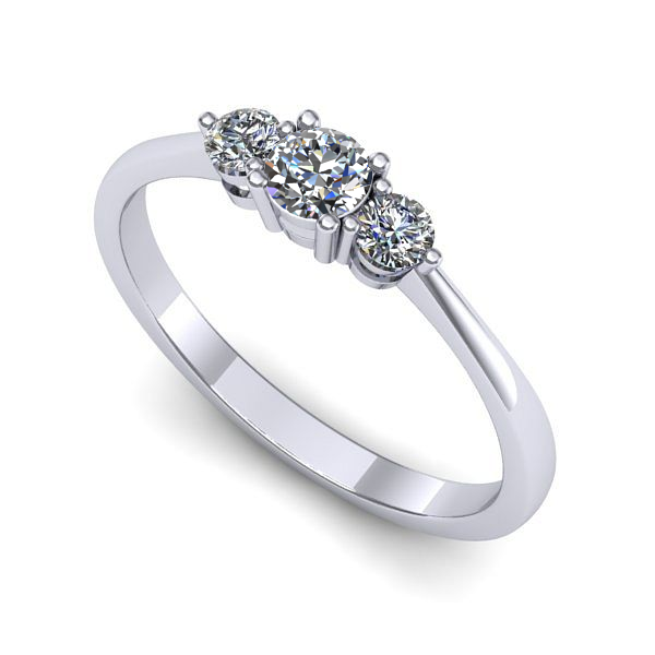 Inel logodna din aur alb cu diamant