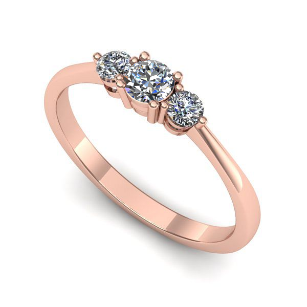 Inel din aur roz cu diamant