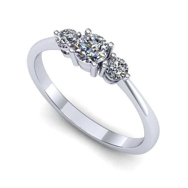 Inel de logodna din aur alb cu diamant