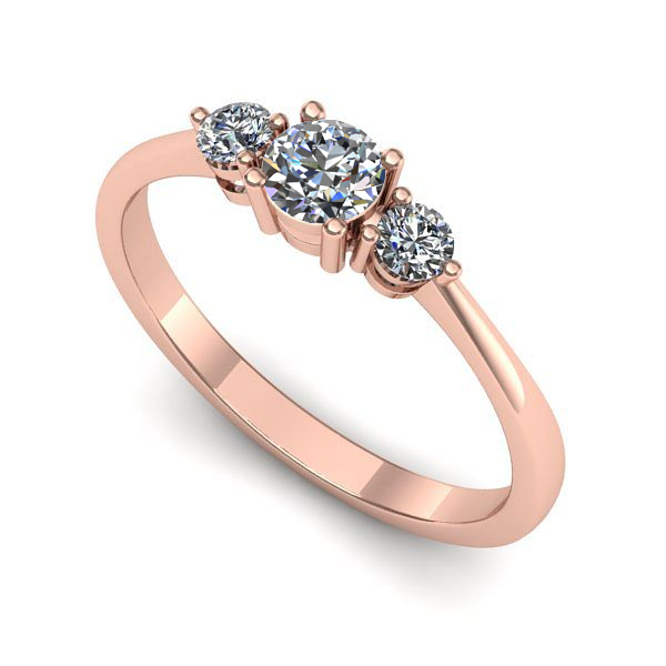 Inel logodna din aur roz cu diamant