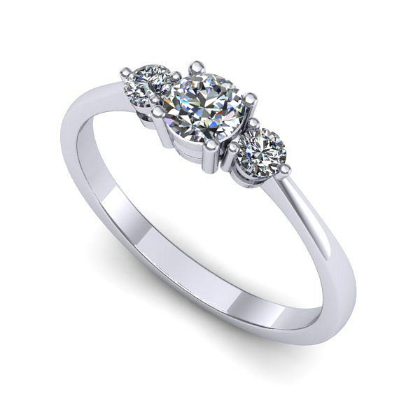 Inel de logodna din aur alb cu diamant