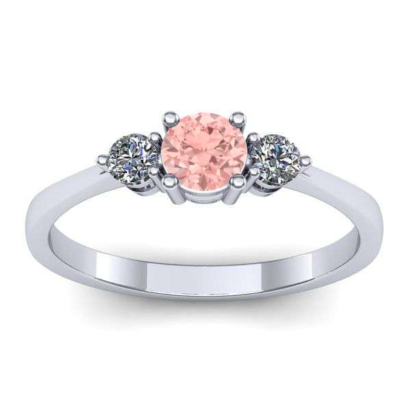 Inel logodna cu diamant de laborator roz rotund