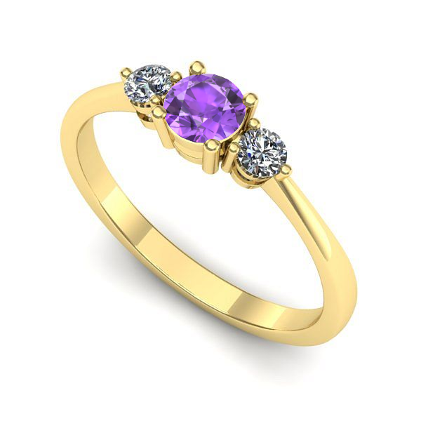 Inel din aur galben cu ametist
