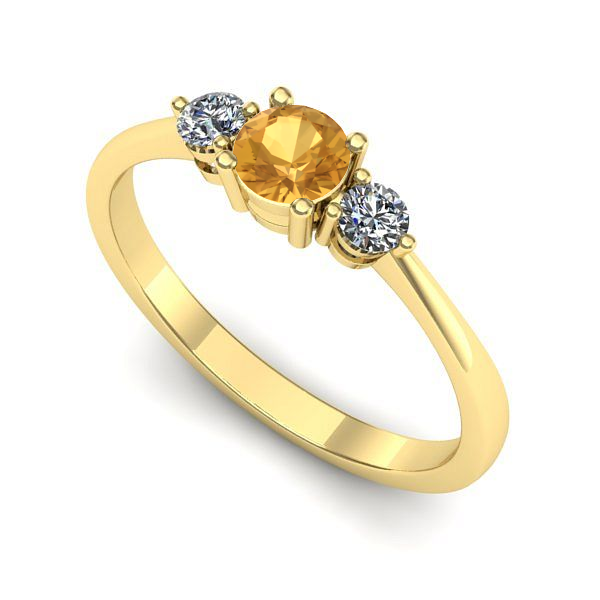 Inel de logodna din aur galben cu citrin