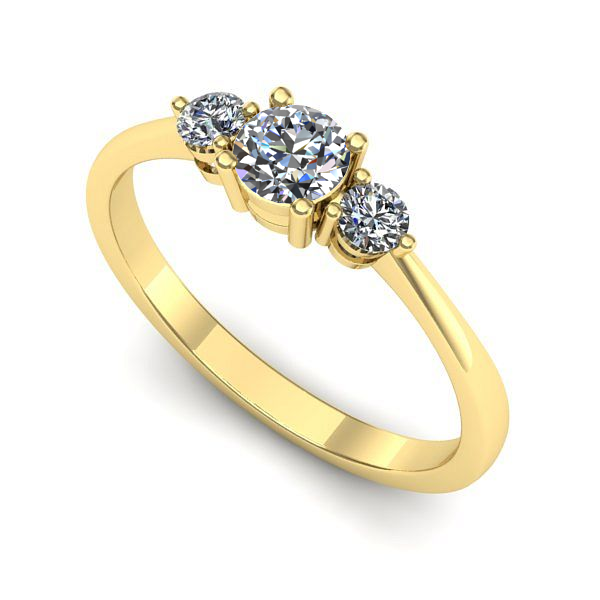 Inel logodna din aur galben cu diamant