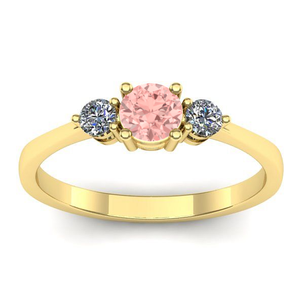 Inel logodna cu diamant de laborator roz rotund