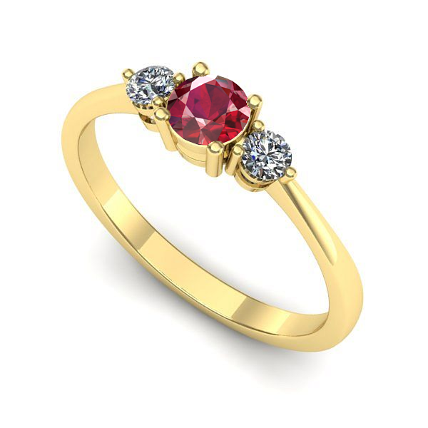 Inel de logodna din aur galben cu rubin