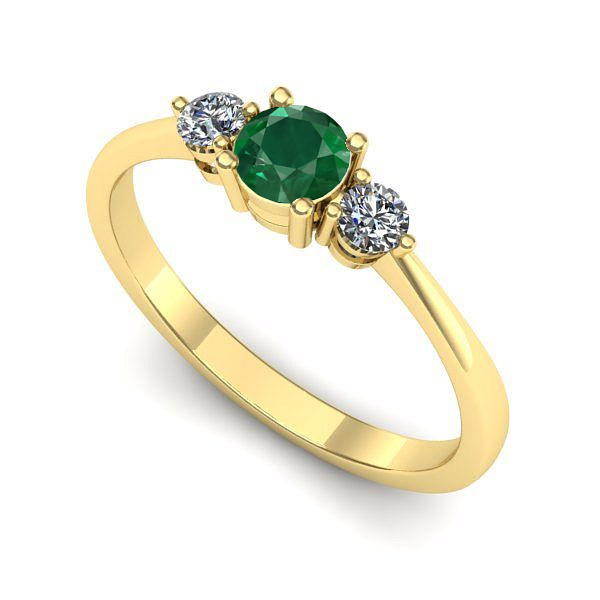 Inel din aur galben cu smarald