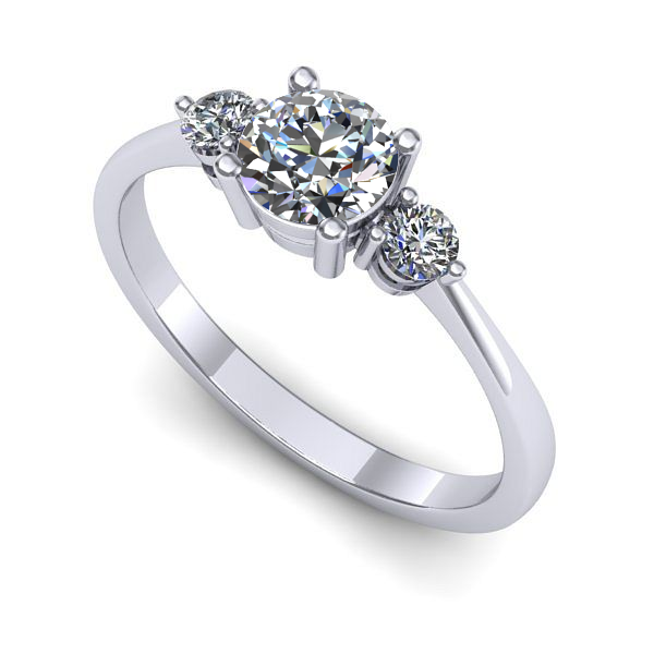 Inel logodna din aur alb cu diamant