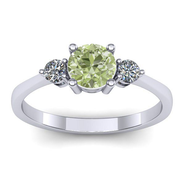 Inel logodna cu diamant de laborator verde rotund