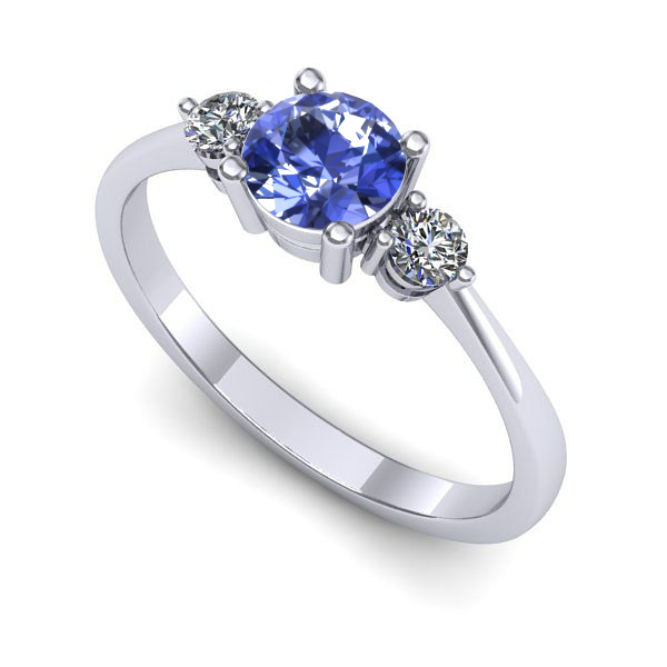 Inel de logodna din aur alb cu tanzanit