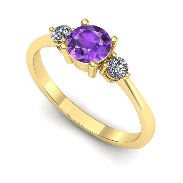 Inel din aur galben cu ametist