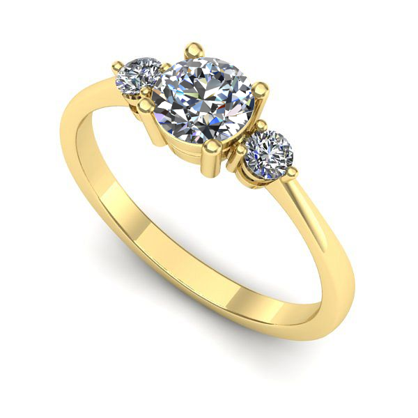 Inel logodna din aur galben cu diamant