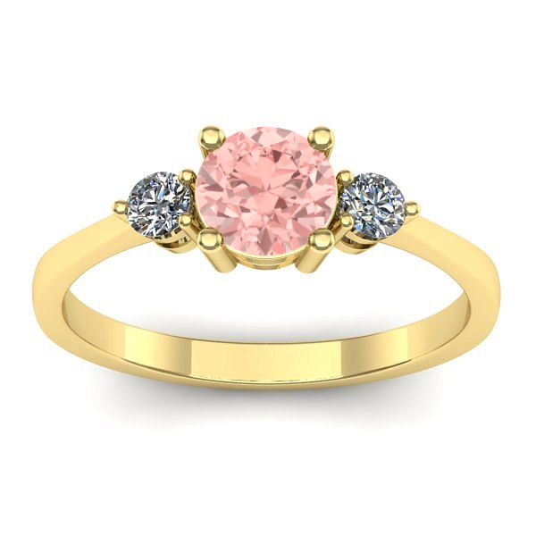 Inel logodna cu diamant de laborator roz rotund