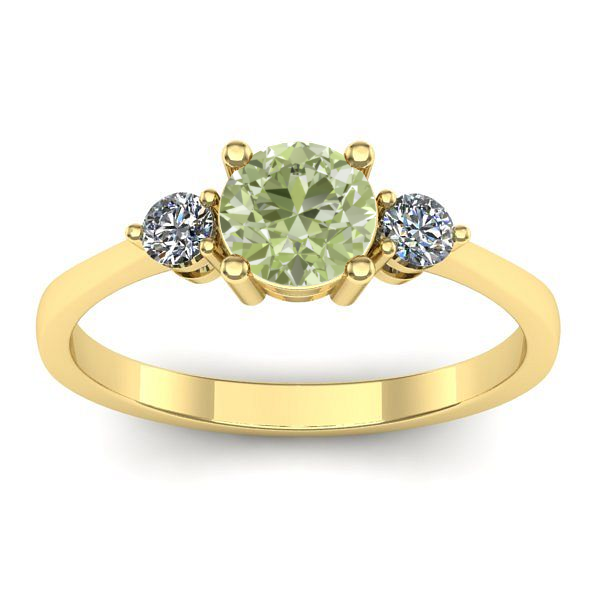 Inel logodna cu diamant de laborator verde rotund