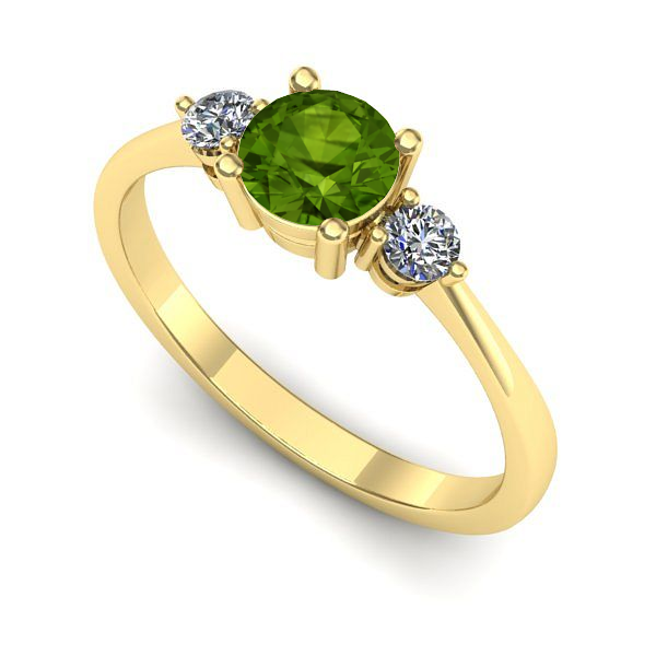 Inel din aur galben cu peridot