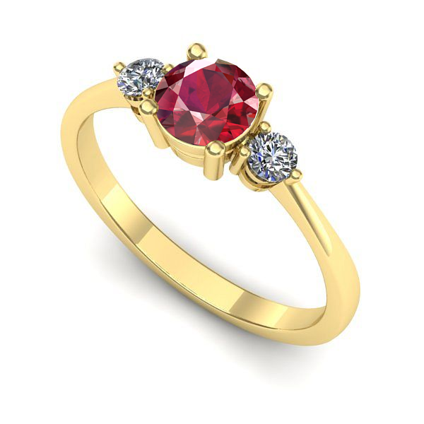 Inel de logodna din aur galben cu rubin