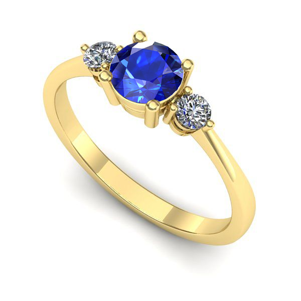 Inel din aur galben cu safir