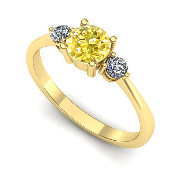 Inel logodna din aur galben cu safir galben