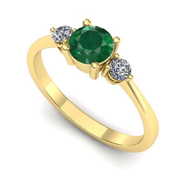 Inel din aur galben cu smarald