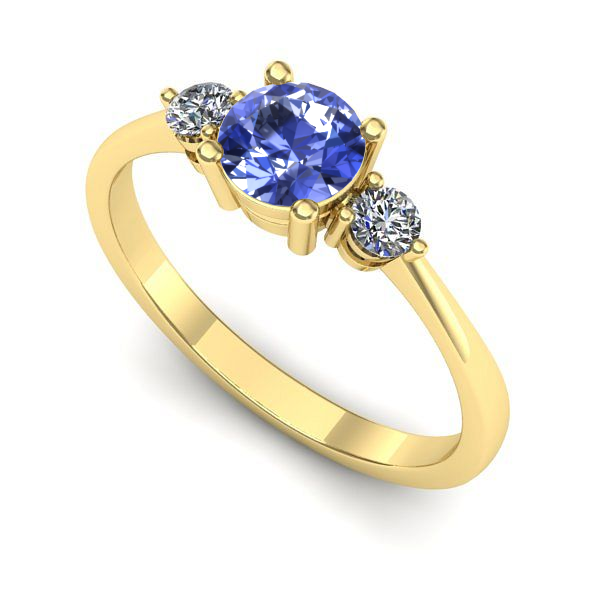 Inel logodna din aur galben cu tanzanit