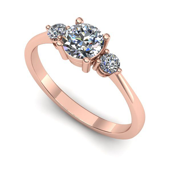 Inel logodna din aur roz cu diamant