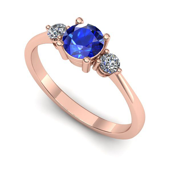 Inel din aur roz cu safir