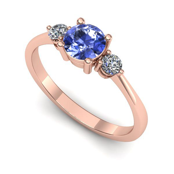 Inel din aur roz cu tanzanit