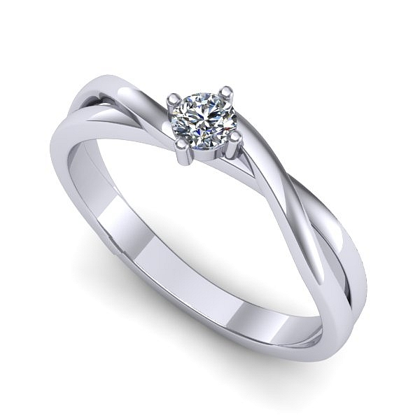 Inel din aur alb cu diamant