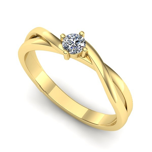 Inel din aur galben cu diamant