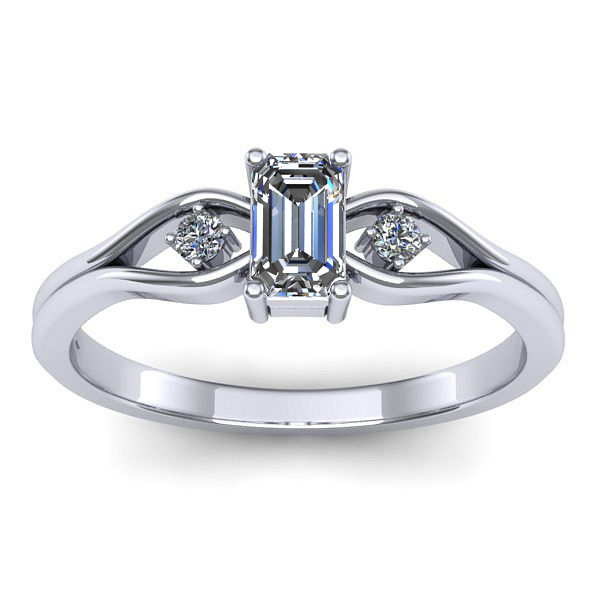 Inel de logodna cu diamant emerald cut