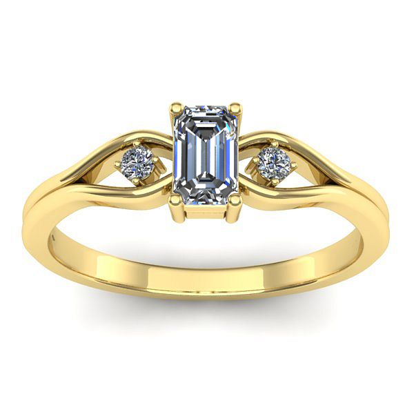 Inel de logodna cu diamant emerald cut