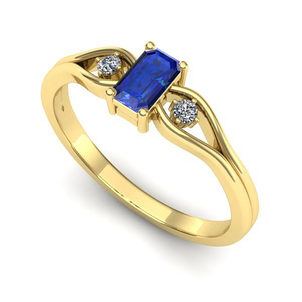 Inel din aur galben cu safir