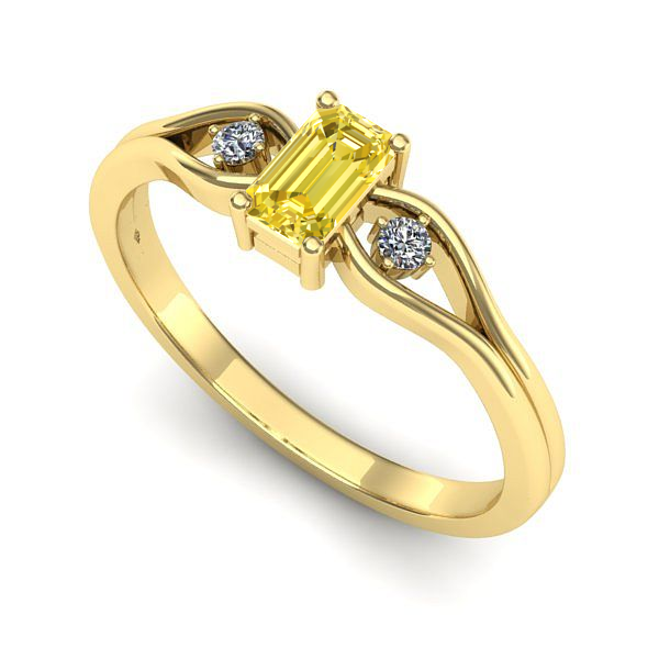 Inel din aur galben cu safir galben