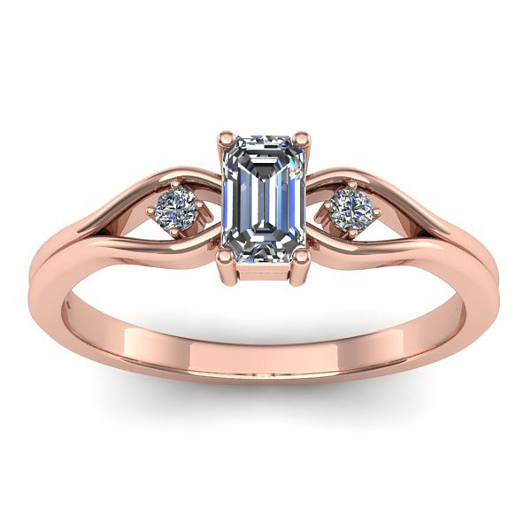 Inel de logodna cu diamant emerald cut