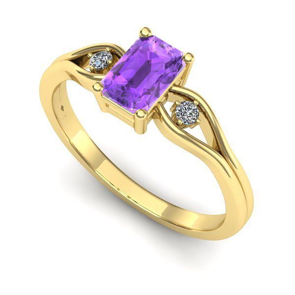 Inel din aur galben cu ametist